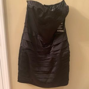 NWT Express Strapless Black Dress SZ 4